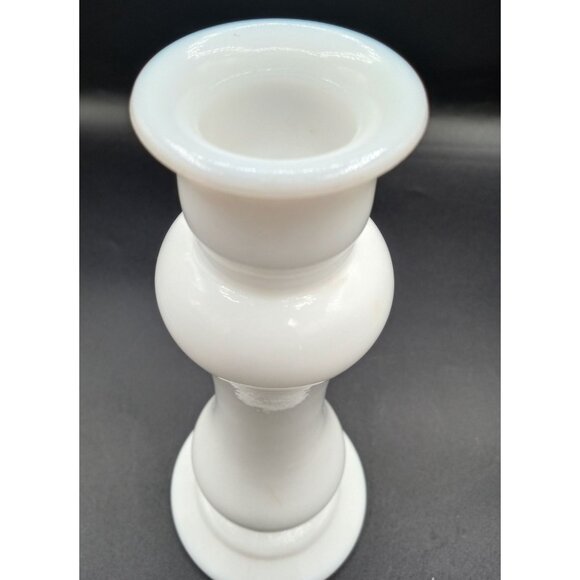 EO Brody Co White Milk Glass Candlestick Flower Bud Vase M-118 Vintage 8 Inch - Picture 11 of 16